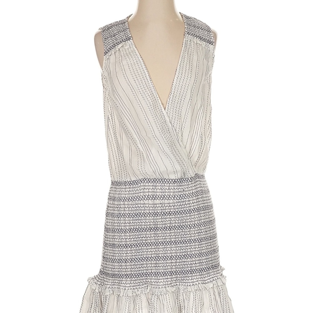 Veronica Beard Cream and Black Patterned Mini Dress